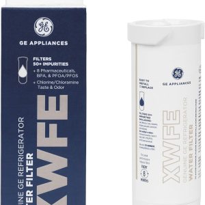 GE XWFE Refrigerator Water Filter, Genuine Replacement Filter, Certified to Reduce Lead, Sulfur, and 50+ Other Impurities, Replace Every 6 Months for Best Results, Pack of 1