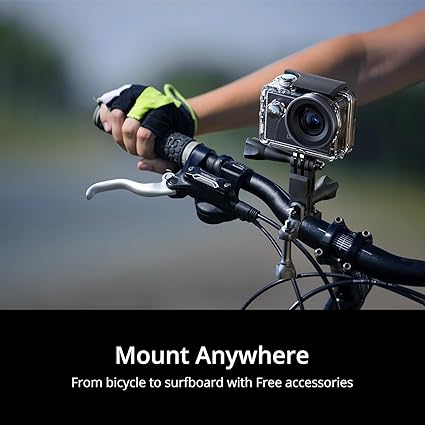 Dragon Touch Action Camera 4K 20MP 30FPS 100FT Waterproof Underwater Camera 170° Wide Angle WiFi Sports Cam with Remote 2 Batteries and Mounting Accessories Kit - Image 2